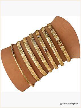 Adjustable Stackable Cuff Bracelet Set Bohemian Style 7 Piece